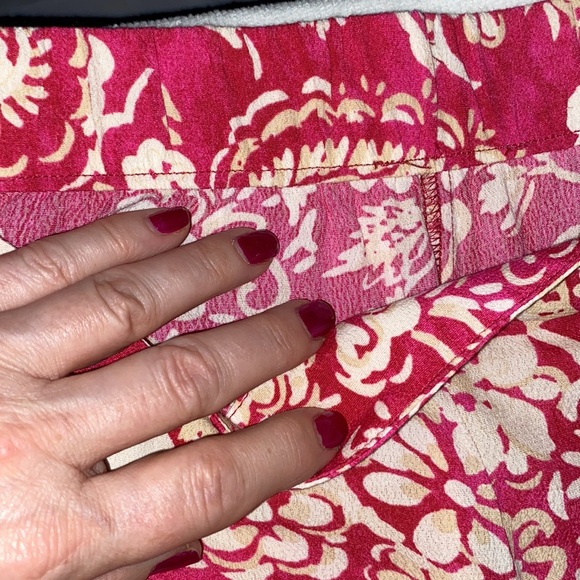 Vintage Palazzo pants soft pink and white paisley in large size - Picture 3 of 7